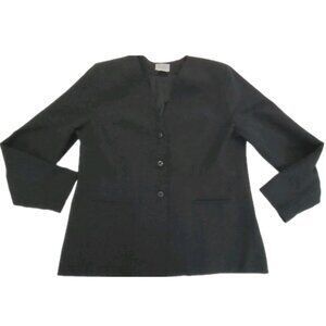 Reflections Of Dallas Blazer Womens Size 12T Black Lined Jacket Career Vintage